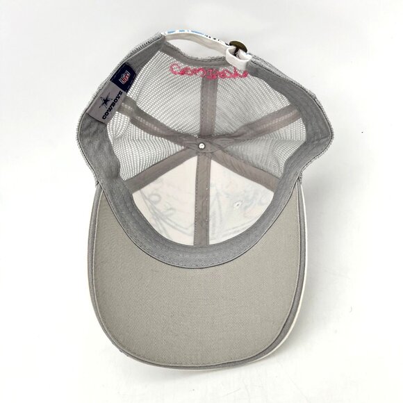Dallas Cowboys Football NFL Star Mesh Strap Back Cap Hat Womens OS Pink White - Picture 7 of 9